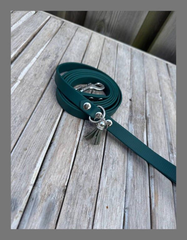 Lijn 16mm 2 meter, vast handvat, 1 musketon, 1 ring