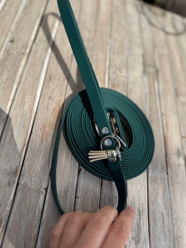 Lijn 16mm 5 meter, vast handvat, 1 musketon, 1 ring