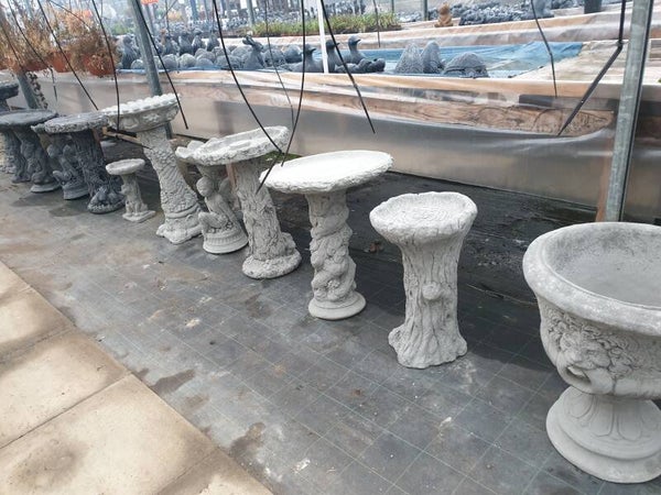 tree stump bird bath