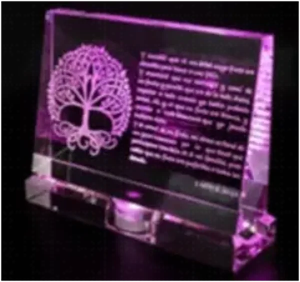 0052 2d crystal engraving 220mm x 170mm x 50