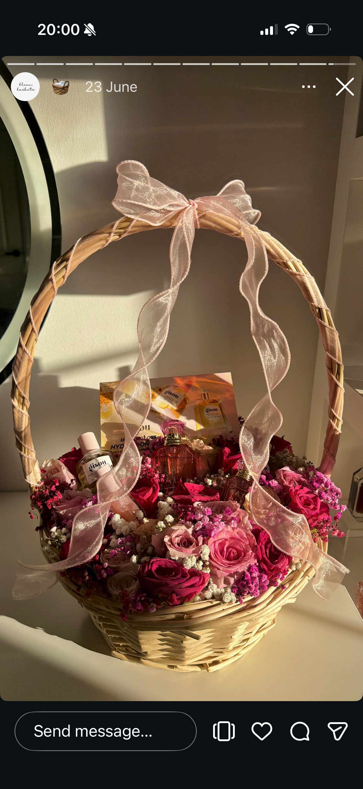 Flower basket (pink)