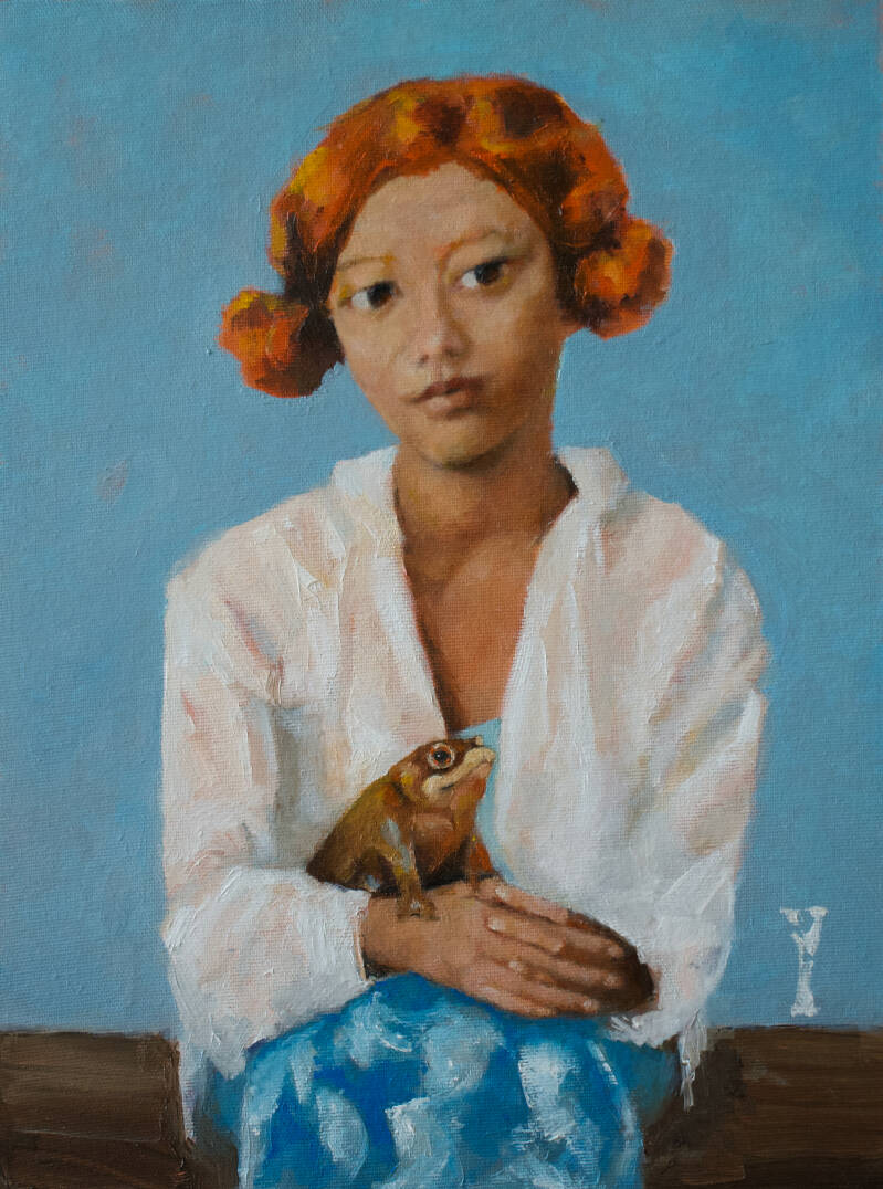 Indisch meisje met een kikker