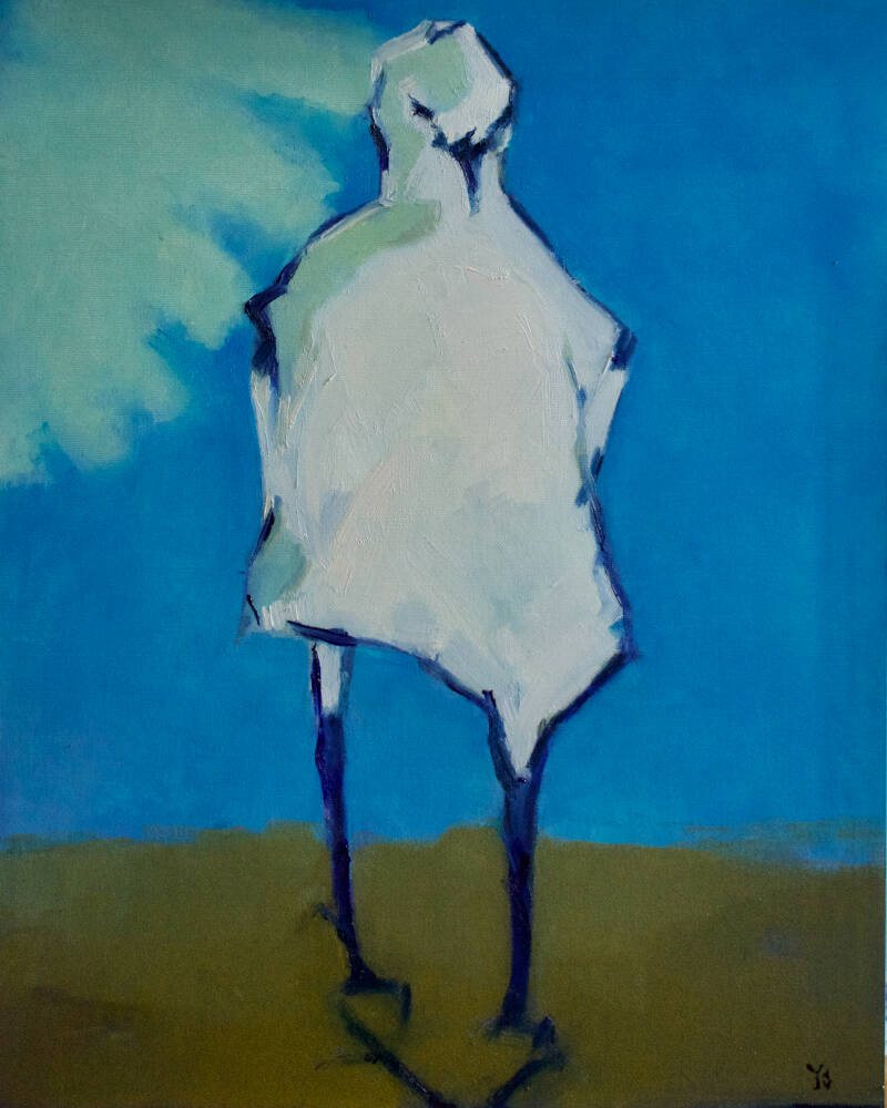 een meeuw die rondloopt te stampen