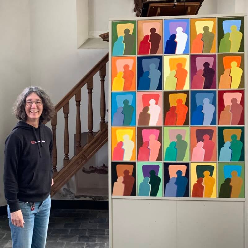 Installatie gemaakt voor Feest van de Geest in de kerk van Oosterhesselen