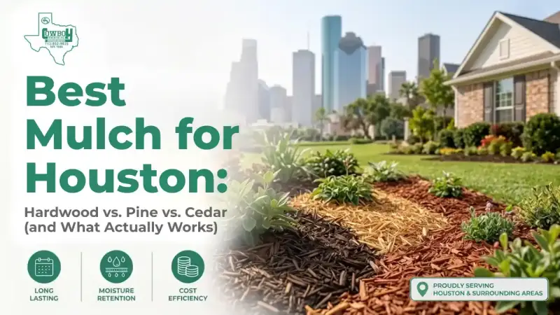 Best mulch for Houston yards comparing hardwood pine and cedar mulch options