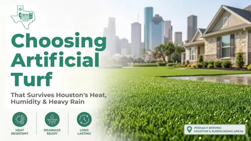 How to choose artificial turf for Houston climate with heat and rain resistance