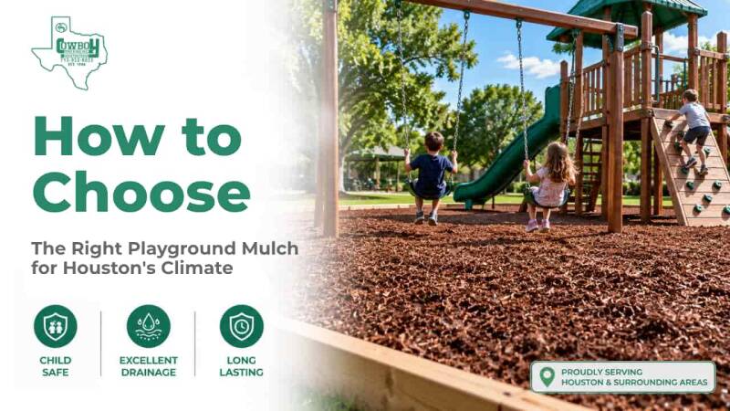Playground mulch for Houston climate providing a safe and durable surface beneath children's play equipment