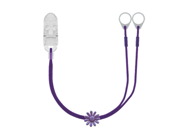 Clip On: voor 2 processors / hoorapparaten - Paarse bloem