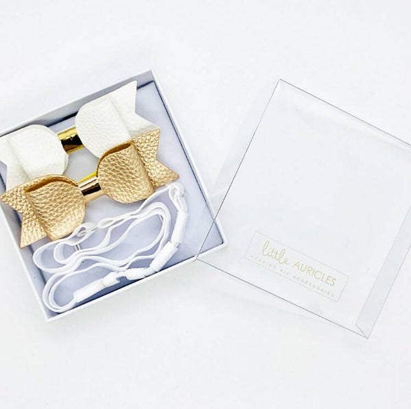 Hearing Aid Headbands - Gold & White
