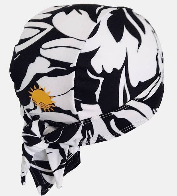 Nammu swimming cap - Black/White abstract