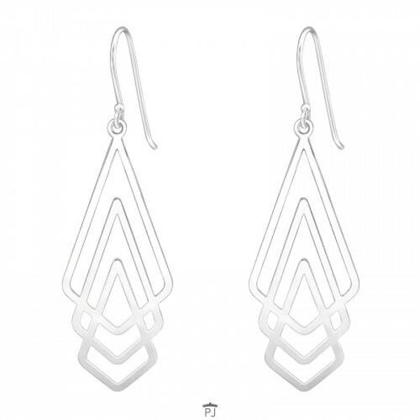 MEETKUNDIG - 925 STERLING ZILVER OORBELLEN