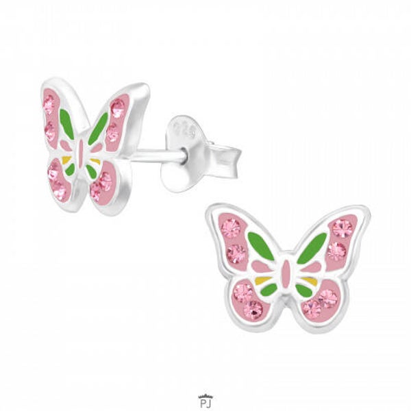 Zilveren kinderoorbellen 'Vlinder'