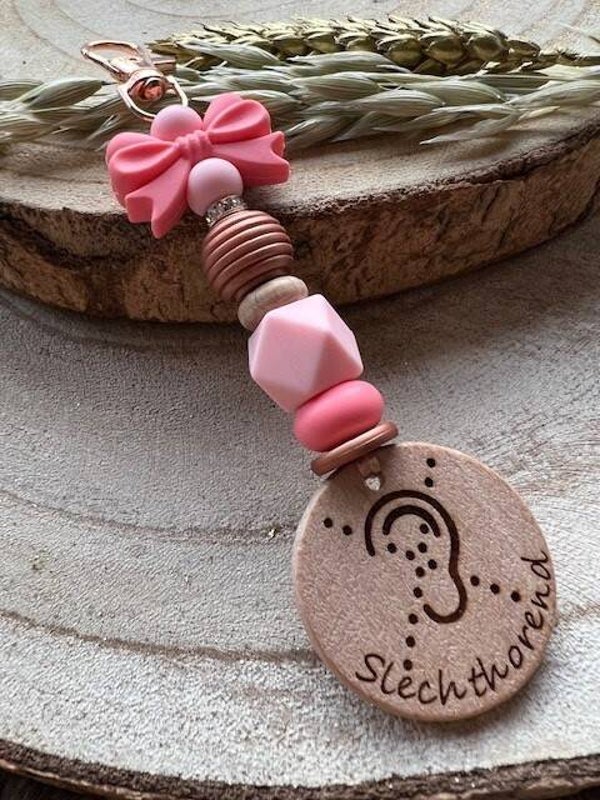 Sleutelhanger 'Pink' strikje (groot)