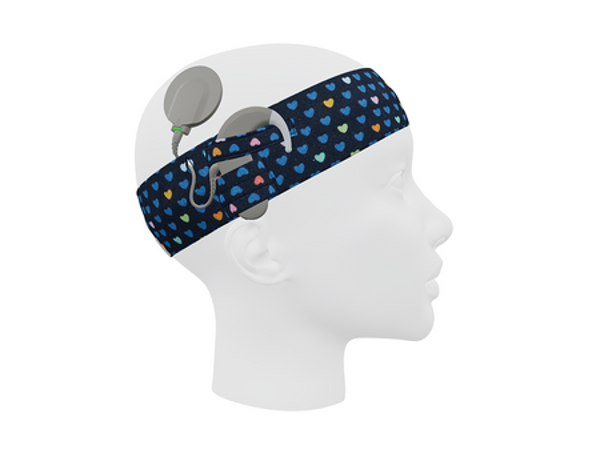 Universele katoenen hoofdband - Blue hearts