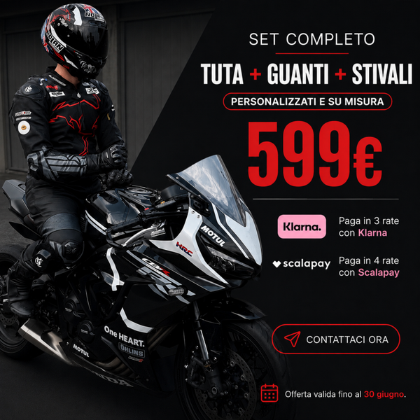 ALL YOU CAN RACE – Set Completo Su Misura Tuta + Guanti + Stivali 599€