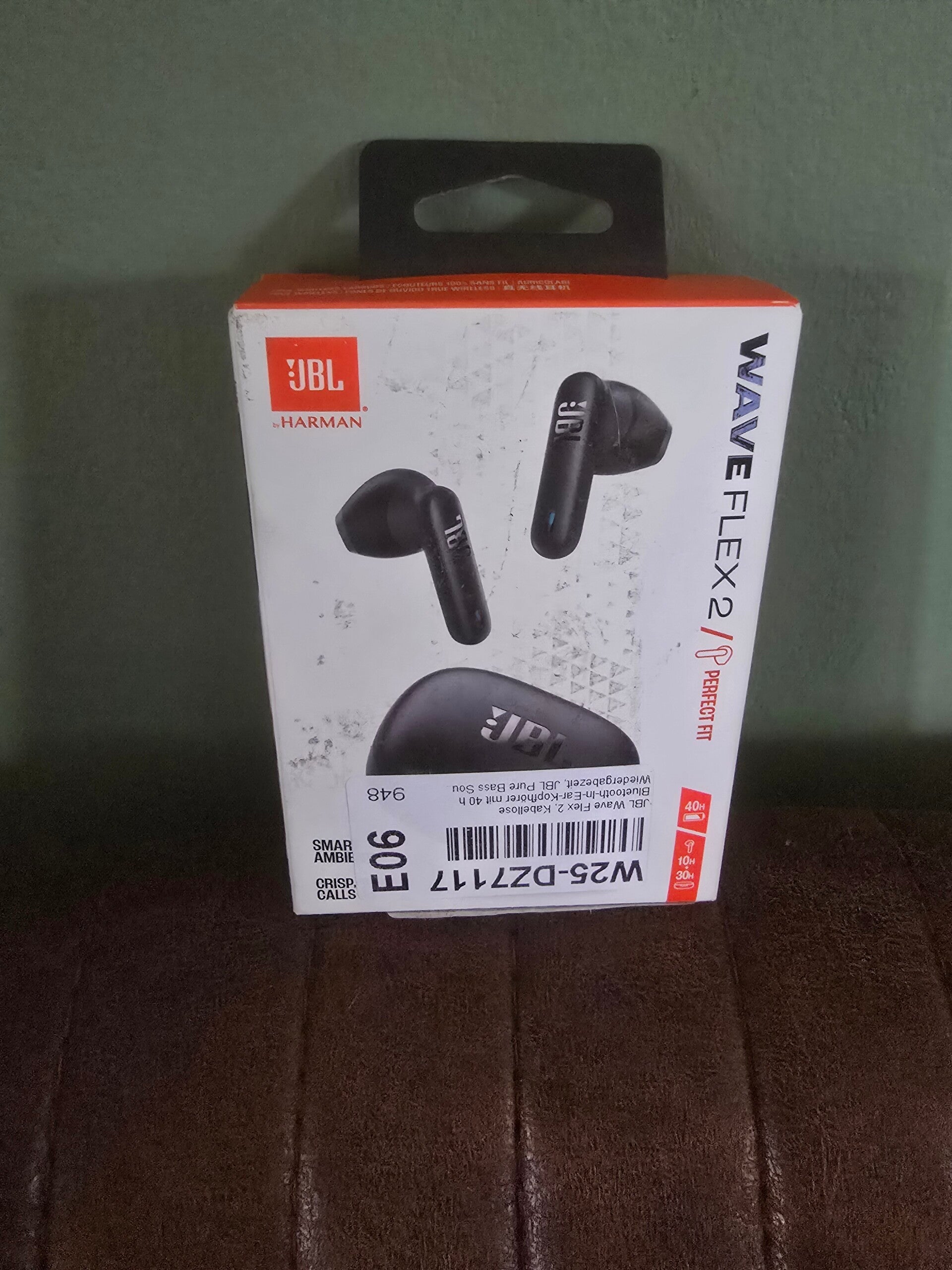 JBL Wave Flex 2 draadloze oordopjes – zwart – compleet
