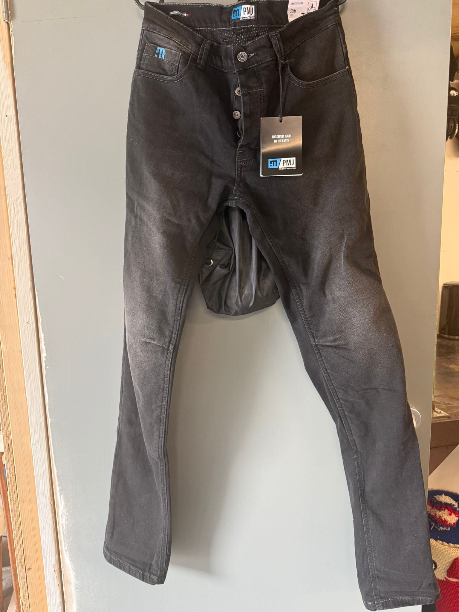 Nieuwe PMJ motorjeans cafe racer kleur zwart