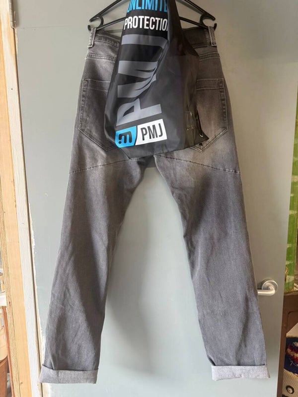 Nieuwe PMJ motorjeans cafe racer kleur grijs