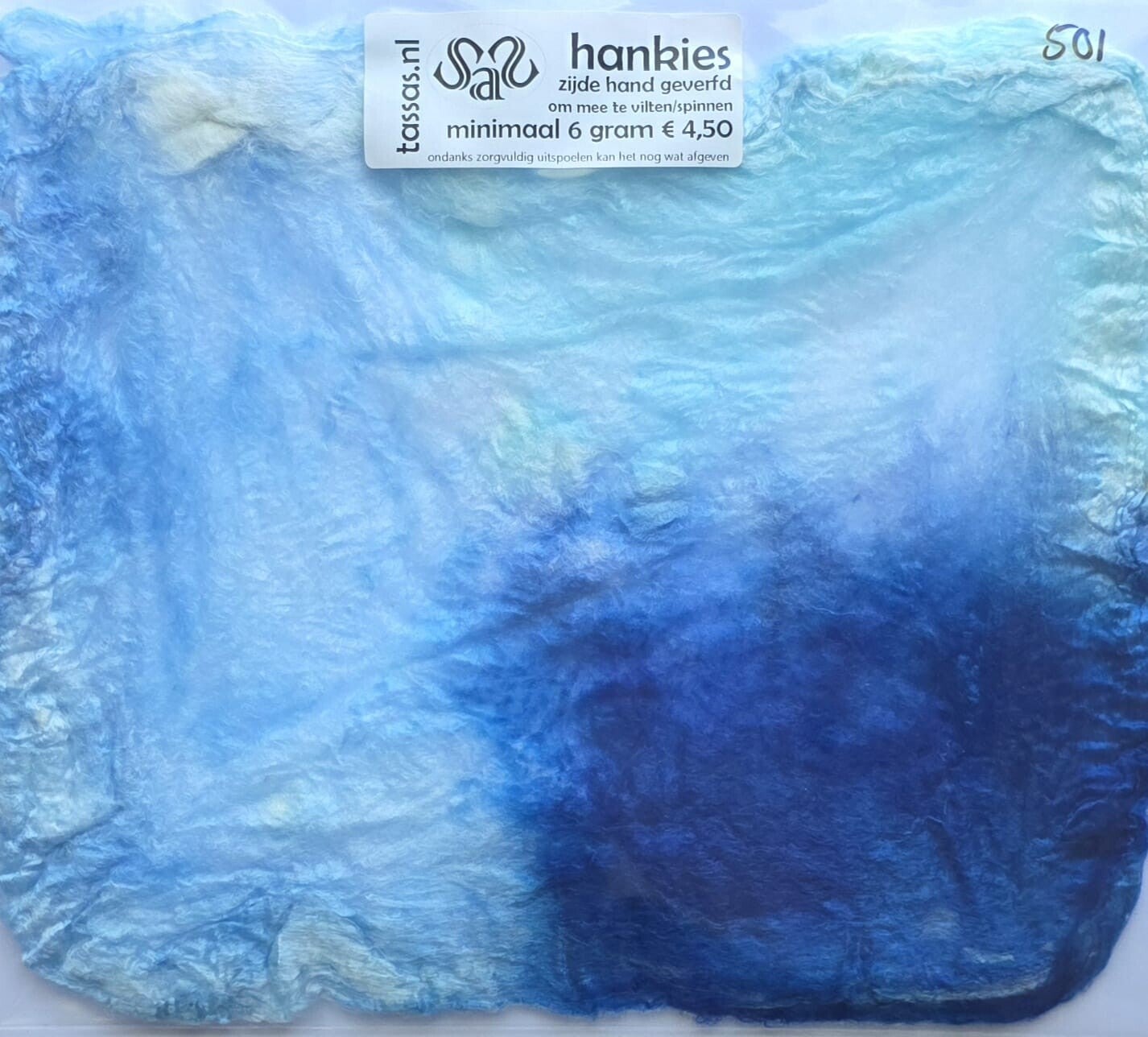 Zijden hankies 501 blauw