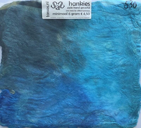 Zijden hankies 530 blauw