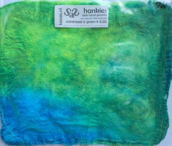 Zijden hankies 546 groen blauw
