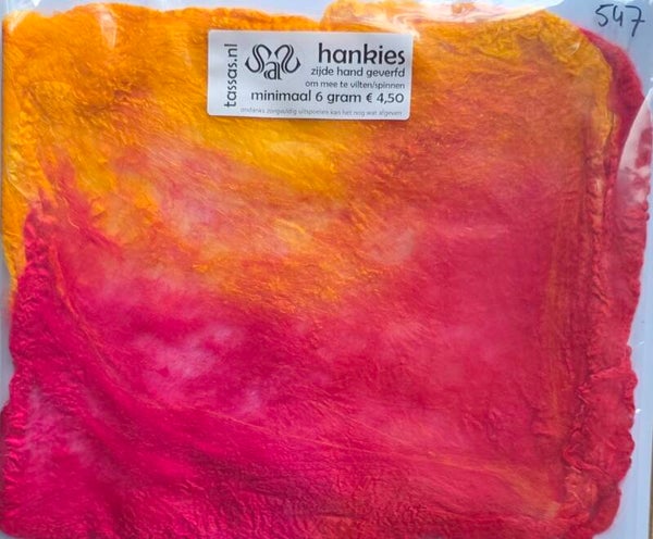 Zijden hankies 547 rood geel