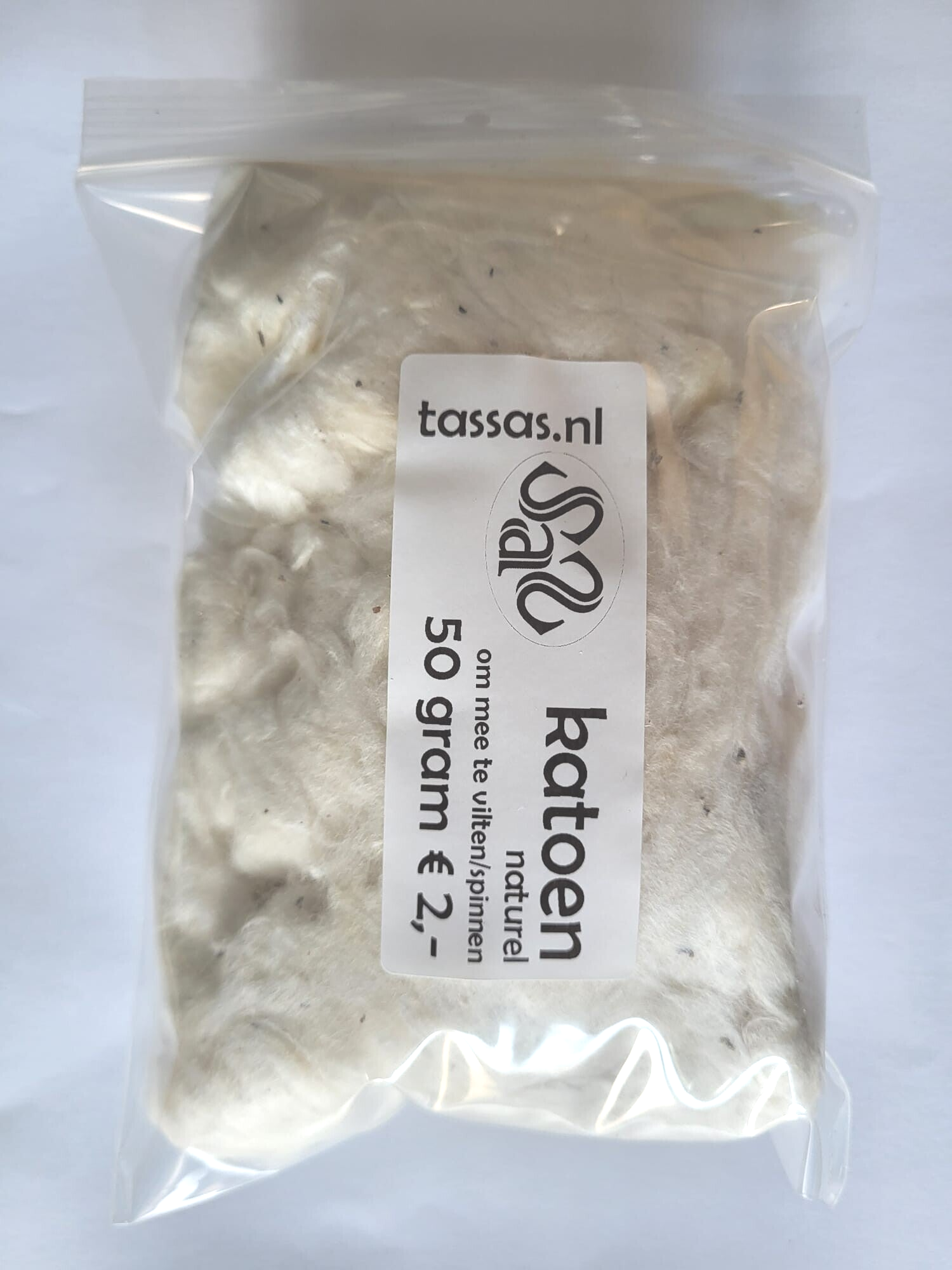 Katoen vlokken naturel 50 gram