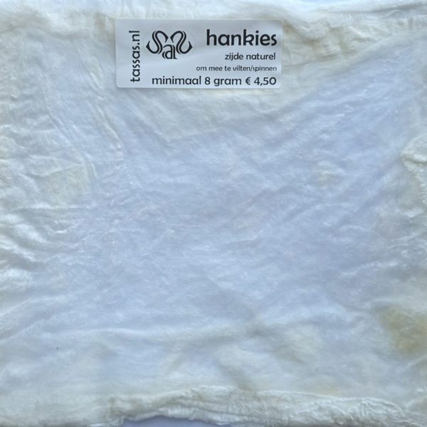 Hankies (zijde) naturel minimaal 8 gram