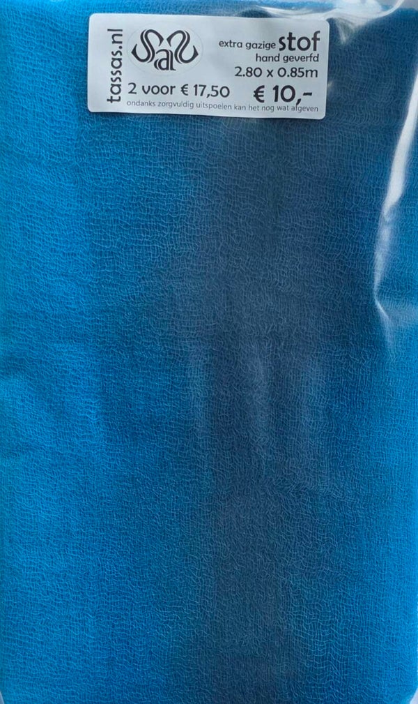 Katoen - stof extra gazig 406 blauw