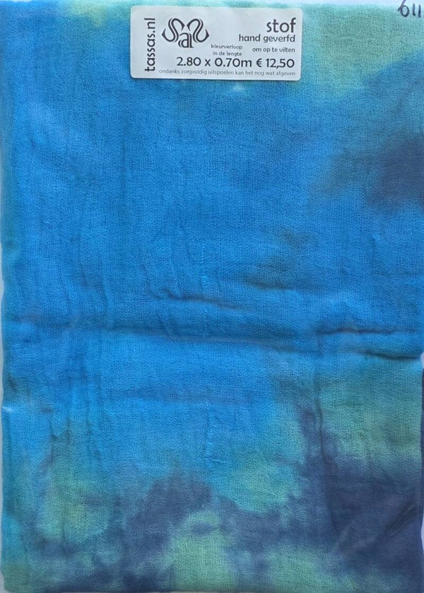 Katoen - stof om op te vilten 611 blauw