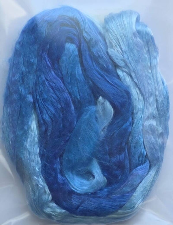 Moerbei zijde lont 332 blauw
