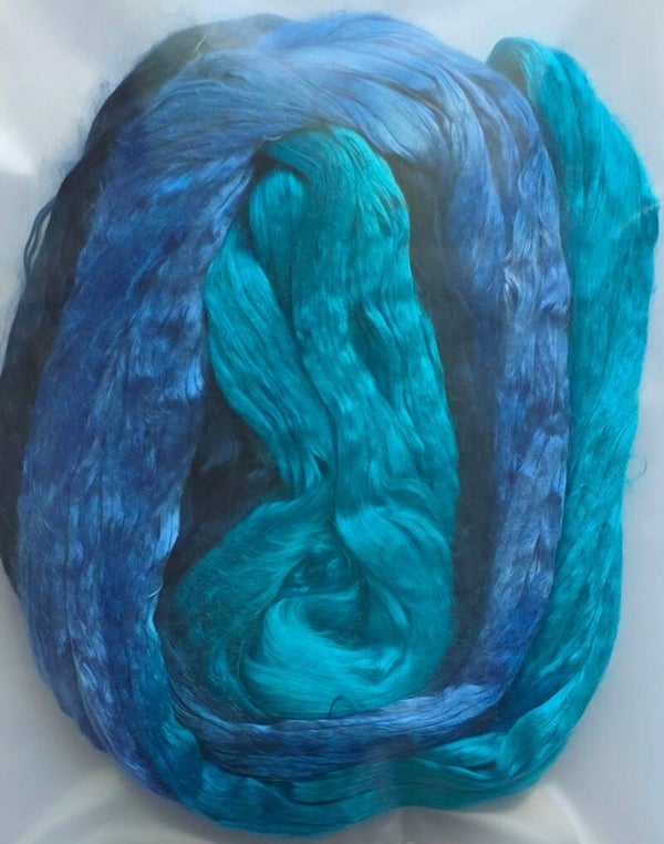 Moerbei zijde lont 334 blauw