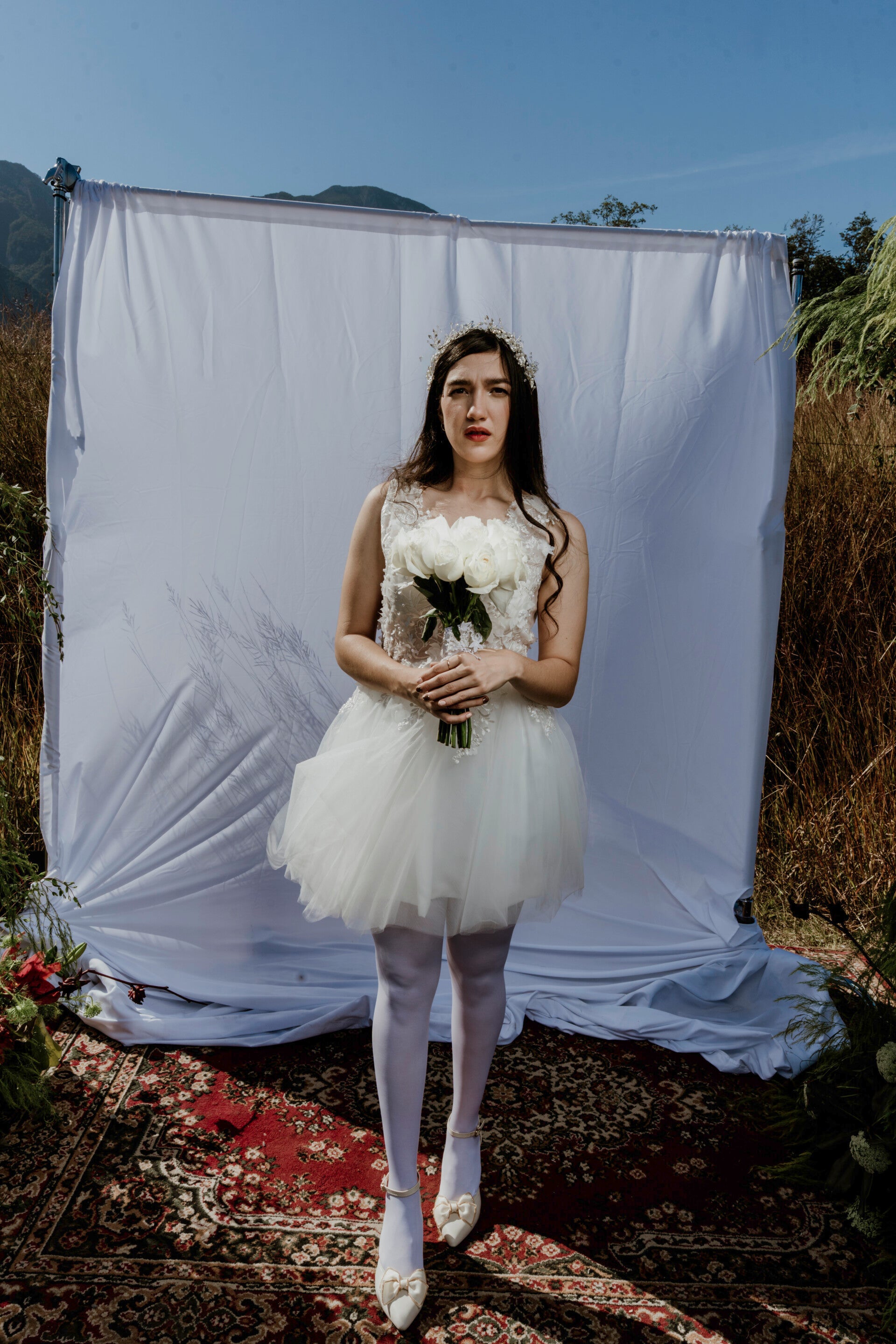 Amélie vestido corto de tul y flores