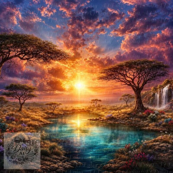 Sonnenuntergang 80x80cm