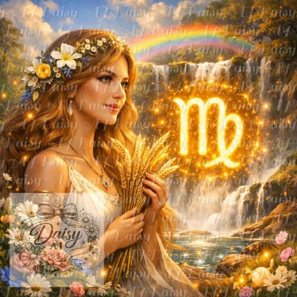 Sternzeichen Jungfrau 80x80cm