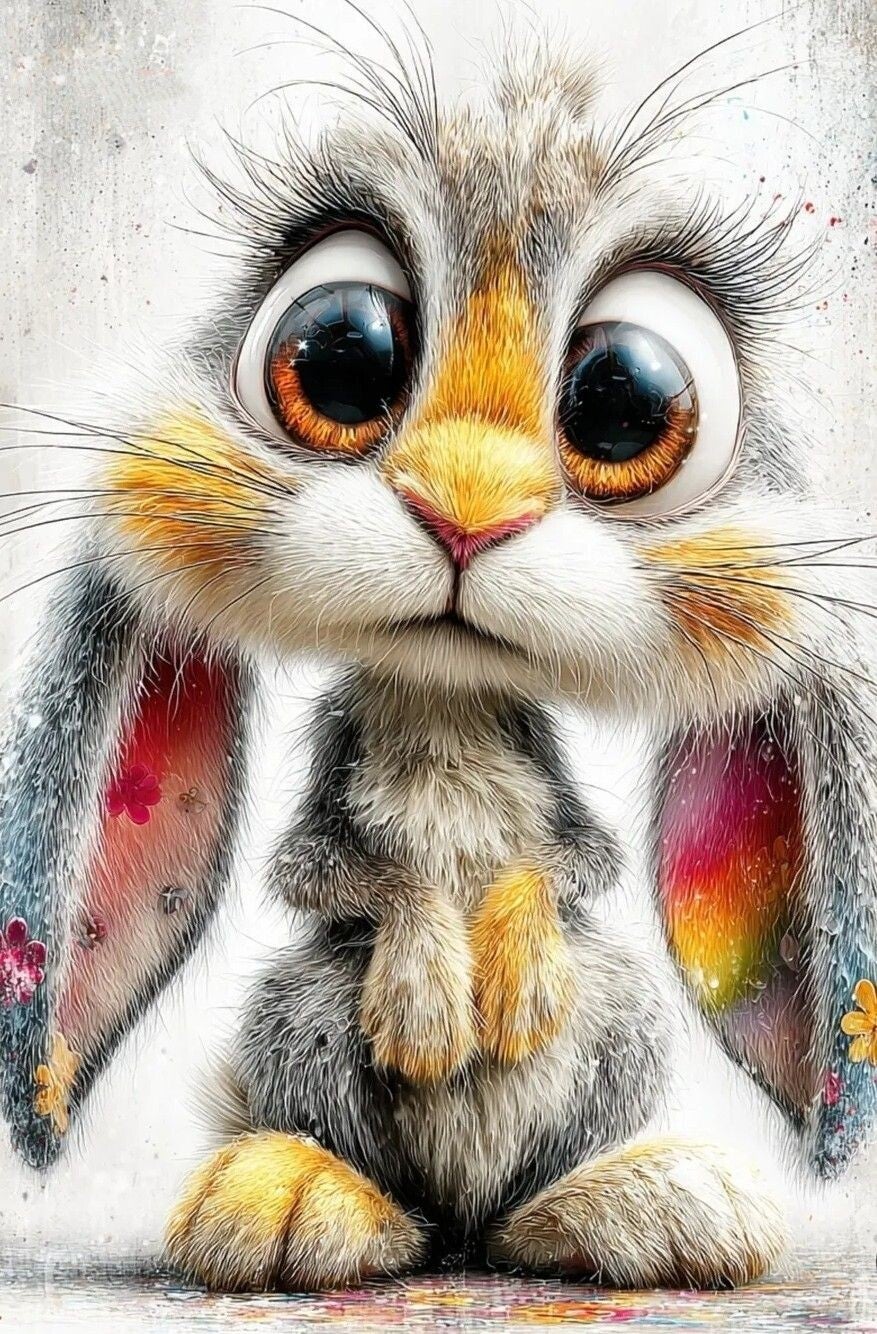 Hase bunt 50x70cm