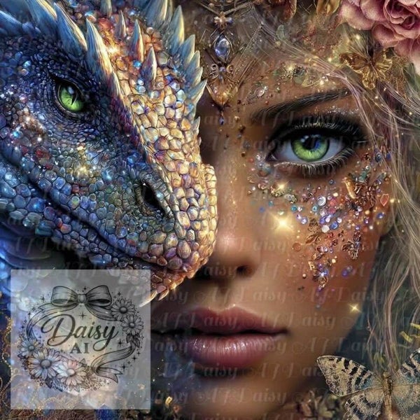 Drachen Lady 80x80cm