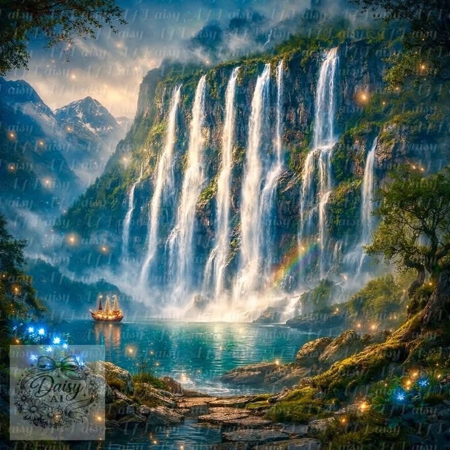 Wasserfall 90x90cm