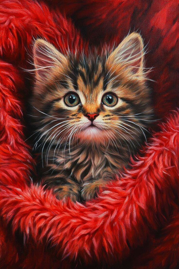 rote Katze 50x70cm