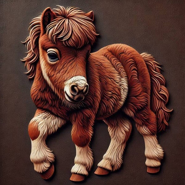Shettland Pony 50x50cm