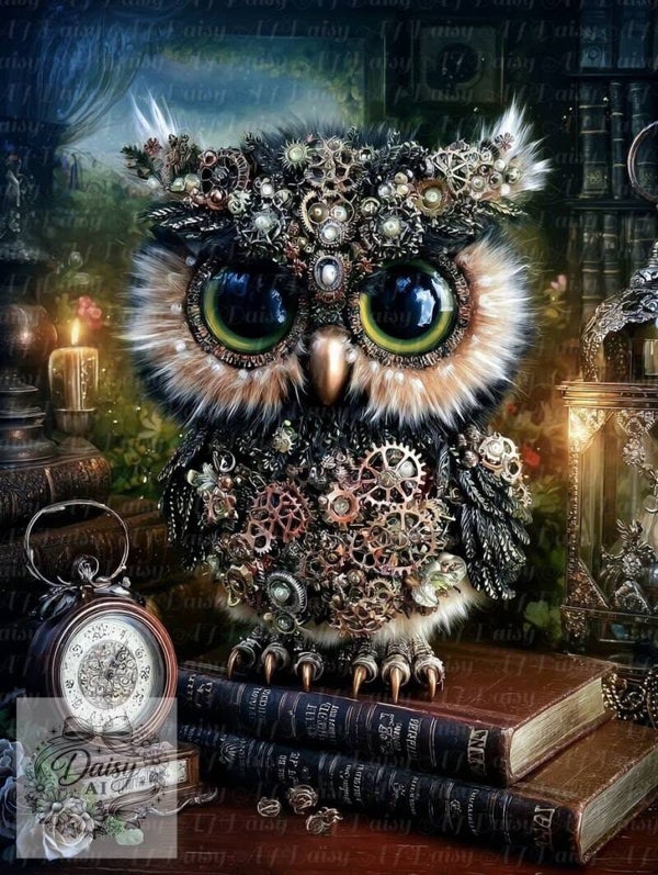 Eule Steampunk 60x80cm