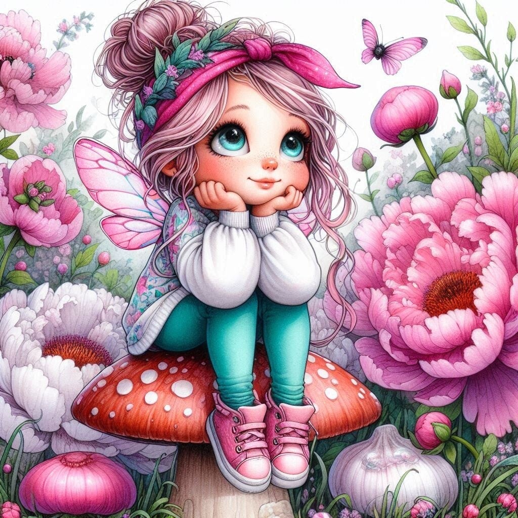 kleine Blumenfee 60x60cm