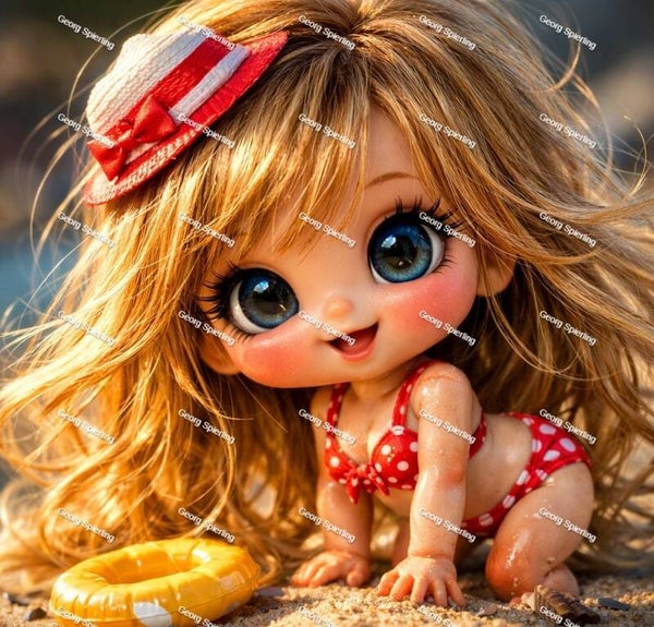 Strandgirl 60x60cm