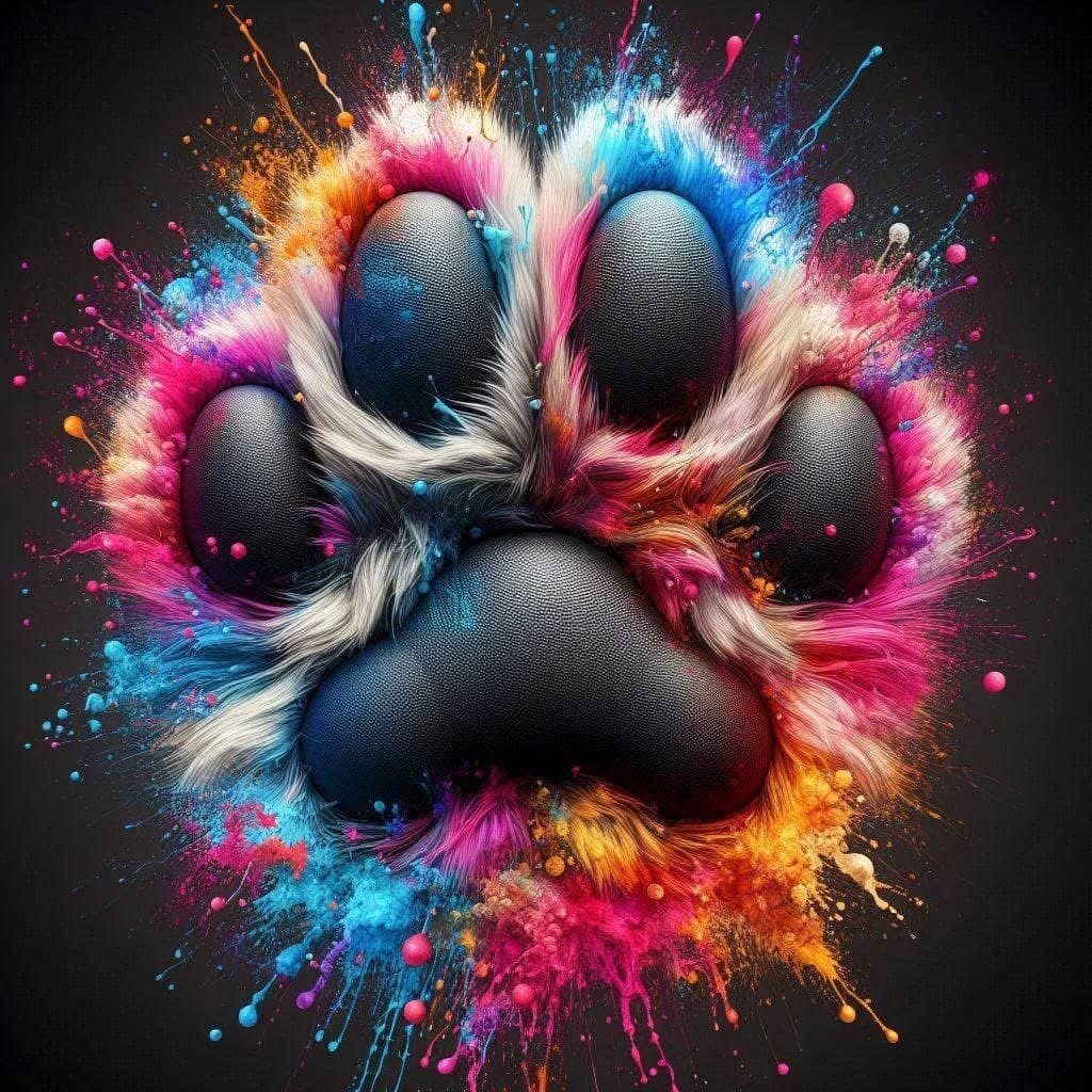 Die bunte Pfote 60x60cm