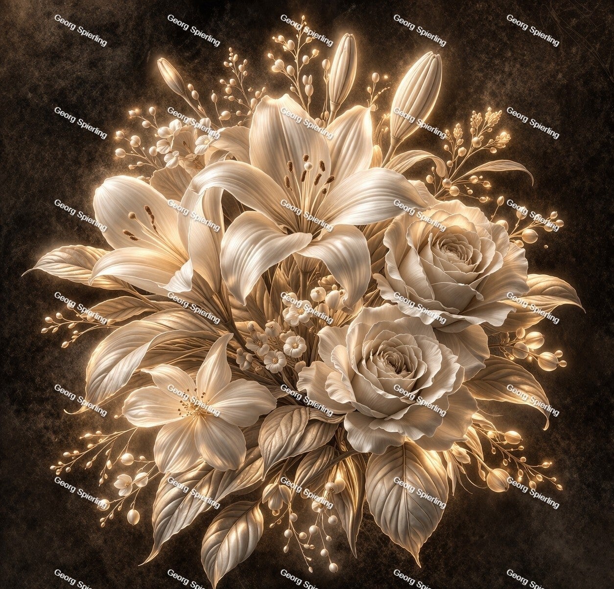 weiße Blumen 80x80cm
