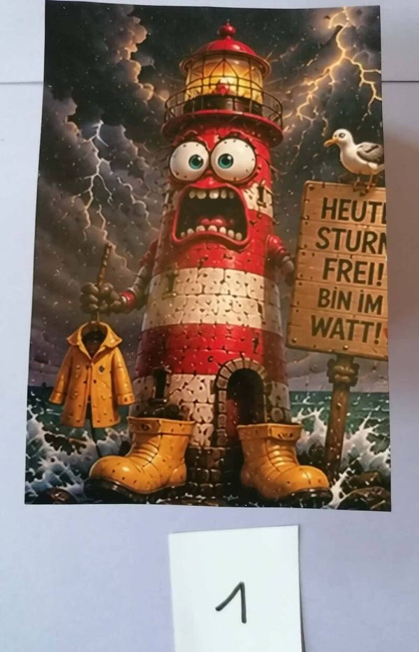 Verrückte Nordsee-Motivkarten