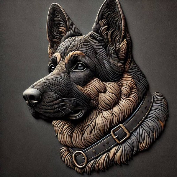 Schäferhund Kopf 50x50cm