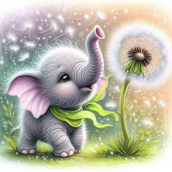 Pusteblumen Elefant 60x60cm