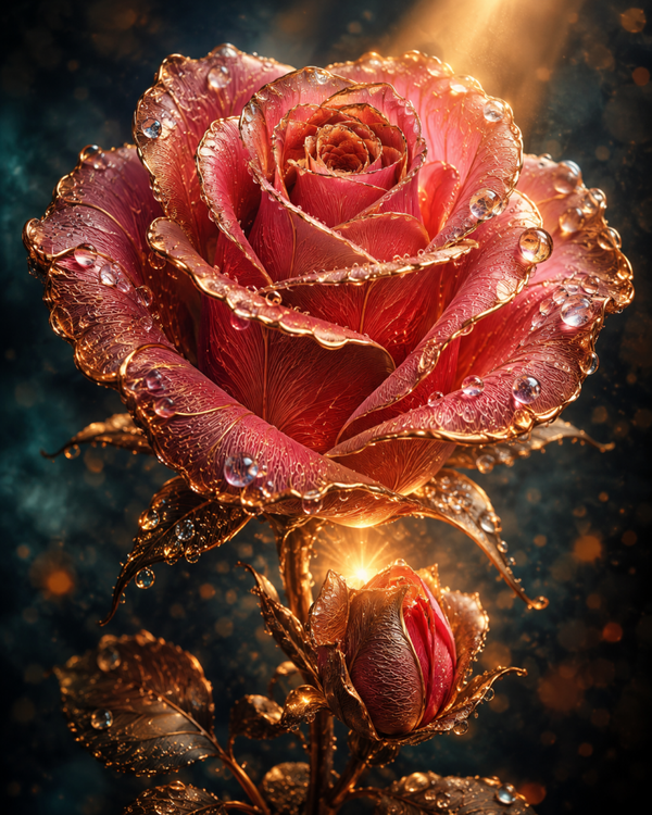 Rote Rose 60x80cm