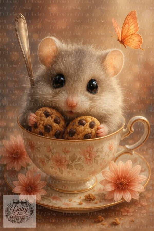 Tea Cup Maus 50x70cm